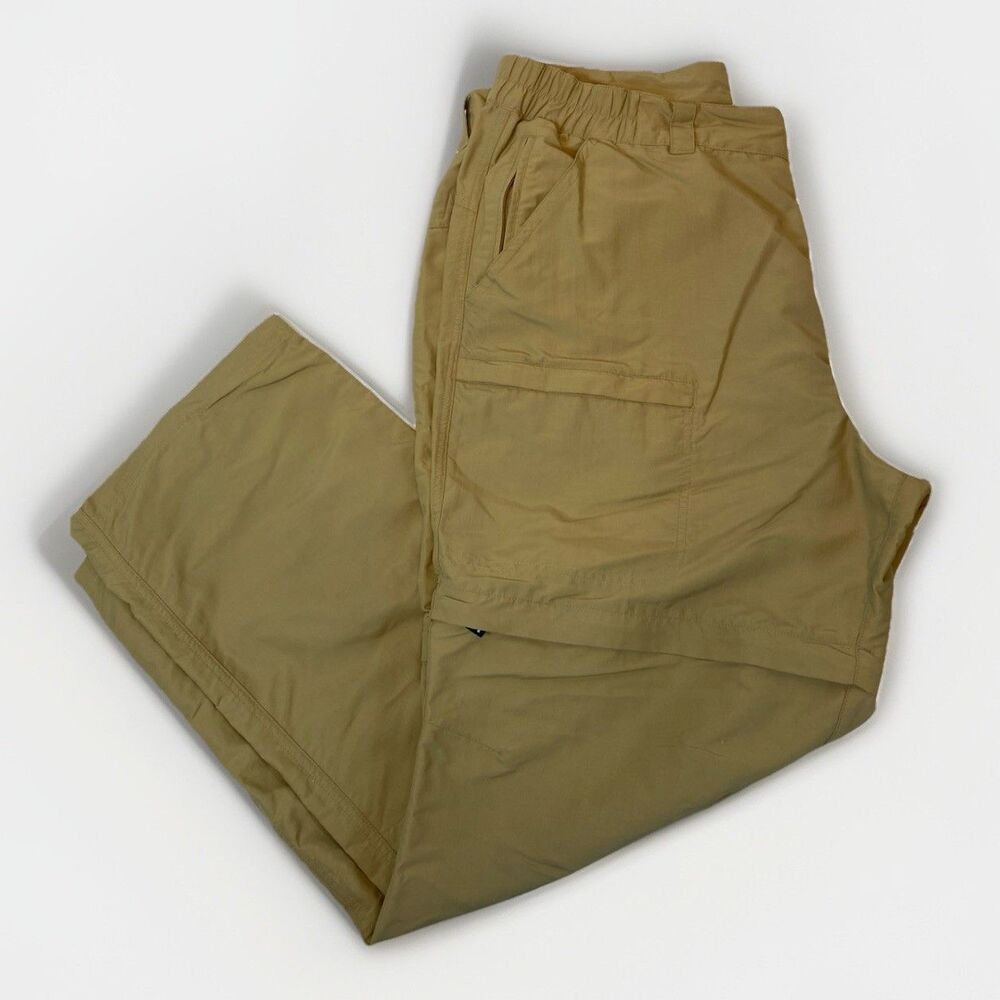 LL Bean Pants Mens Large Grey Convertible Hiking No Fly Zone Lightweight Nylon